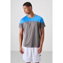 Tommy Life Koyu Gri Nefes Alan Dokulu İnce Esnek Standart Fit Erkek Performans T-Shirt - 88386