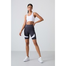 Tommy Life Antrasit Esnek Standart Fit Performans Kadın Biker Tayt - 91012