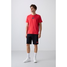 Tommy Life Fiesta - Lacivert Pamuklu Yumuşak Dokulu Standart Fit Baskılı Erkek Şortlu Takım - 85243