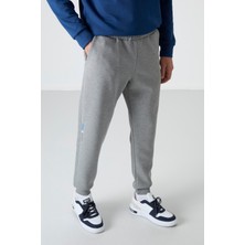 Tommy Life Gri Melanj Bağcıklı Dar Paça Erkek Eşofman Alt - 84999