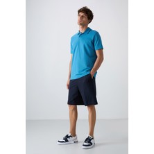 Tommy Life Lacivert Pamuklu Kalın Yumuşak Dokulu Comfort Fit Basic Erkek Şort - 81261