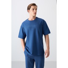 Tommy Life Parlament Pamuklu Kalın Yumuşak Dokulu Oversize Fit Baskılı Erkek T-Shirt - 88320