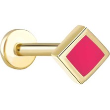 Kare Pink Mineli Tragus Piercing