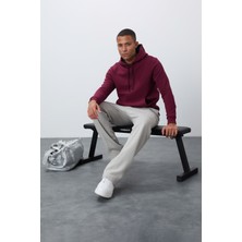Tommy Life Erguvan Pamuklu Kalın İçi Tüylü Yumuşak Dokulu Comfort Fit Nakışlı Erkek Sweatshirt - 88419