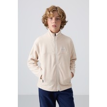 Tommy Life Bej Kalın Yumuşak Dokulu Standart Fit Nakışlı Polar Erkek Çocuk Sweatshirt - 11223