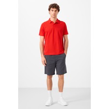 Tommy Life Gri Standart Fit Dokuma Hafif Esnek Chino Erkek Şort - 81292