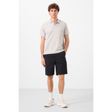 Tommy Life Siyah Standart Fit Dokuma Hafif Esnek Chino Erkek Şort - 81291