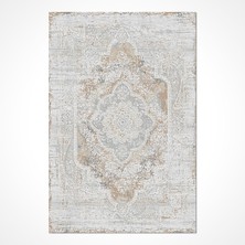 Mosaic Klasik Gri Viskon Dikdörtgen Modern Desenli Akrilik Hav Vermeyen Leke Tutmayan Kolay Temizlenen Yumuşak Makine Salon Yolluk Mutfak Halı