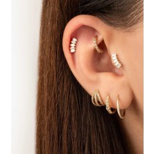 Beş Baget Taşlı Minimal Tragus Piercing