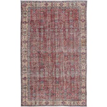 Hali.Net 195x320 cm Kırmızı Vintage El Dokuma Yün Halı | El Yapımı Doğal Yün Salon Halısı | Geleneksel Anadolu Hav Vermez | UNİQUE-15811