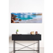 Dinlendirici Deniz ve Sahil Panoramik Cam Tablo, Darbelere Dayanıklı Kırılmaz Cam, Hediyelik