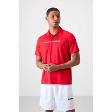 Tommy Life Kırmızı Nefes Alan Dokulu İnce Esnek Standart Fit Polo Yaka Erkek Performans T-Shirt - 88393