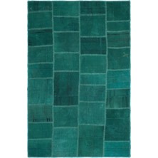 Hali.Net 152x231 cm Bej Yeşil Geometrik Bohem Patchwork Halı | Salon Yatak Odası Halısı | Hav Vermez | UNİQUE-25573