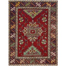 Teselya Mavi Patchwork Yün Modern Desenli Yün Hav Toz Vermez Leke Tutmayan Salon Yolluk Mutfak El Dokuma Halı