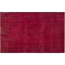 Kırmızı Göbekli Yün Modern Desenli Yün Hav Toz Vermez Leke Tutmayan Salon Yolluk Mutfak El Dokuma Halı