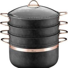 Brioni Royal Stone 5 Parça Mantı Tenceresi Antrasit & Bakır