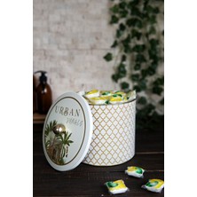 Evle ER146-3G Forrest Yellow Desenli Yuvarlak Metal Saklama Kabı 17.5 cm