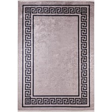 Neftekamsk Kahverengi Çerçeveli Etnik Modern Desenli Makinada Yıkanabilir Hav Toz Vermez Leke Tutmayan Kaymaz Taban Dijital Makine Baskı Salon Yolluk Mutfak Halı