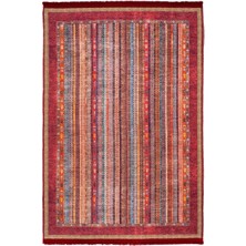 Bespoky 80x150 cm Kırmızı Etnik Modern Yıkanabilir Halı | Mutfak Balkon Yatak Odası Halısı | Leke Tutmayan Kaymaz | ETNİK-2409