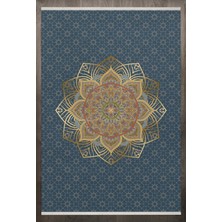 Bespoky 80x300 cm Mavi Yıkanabilir Halı | Mutfak Yolluk Halısı | Leke Tutmayan, Kaymaz | F_ANTİQUE-2027