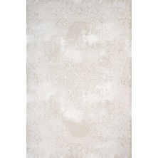 Bespoky 80x150 cm Krem Violet Klasik Yıkanabilir Halı | Mutfak Balkon Yatak Odası Halısı | Leke Tutmayan Kaymaz | CREA_VİOLET-7566VT