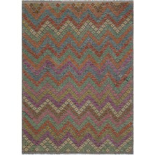 Bespoky 181x246 cm Çok Renkli Koyu Gri Geometrik Etnik Yıldız Halı | Salon Yatak Odası Halısı | UNİQUE-30054