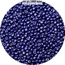 Marsilyan Lacivert Renk 4 mm Yaklaşık 660 Adet / 60 Gram Cam Boncuk Oya Yazma Bileklik ve Kolye