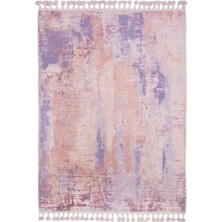 Veenendaal Modern Pembe Pamuk Dikdörtgen Modern Desenli Pamuk Makinada Yıkanabilir Hav Toz Vermez Leke Tutmayan Kaymaz Taban Dijital Makine Baskı Salon Yolluk Mutfak Halı