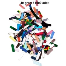 Marsilyan Karışık Renkler 15 x 5 mm Dantel Oya Yazma Halhal Abiye Lazer Kesim Pul 1000 Adet / 40 Gram