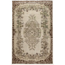 Bespoky 166x266 cm Bej Klasik Yün Halı | Salon Yatak Odası Halısı | %100 Doğal Yün El Yapımı El Dokuma | UNİQUE-4282