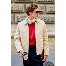 Erkek Pamuklu Ceket Mont Bej