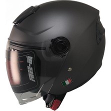 Motoanl Motosiklet ve Bisiklet Kaskı Yarım Arka Reflektörlü Güneş Vizörlü Kask Mat Gri