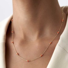 Turuncu Toplu Dorica Kolye