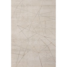 Bespoky 80x200 cm Bej Geometrik Modern Soyut çizgiler ve şekiller Yıkanabilir Halı | Mutfak Koridor Halısı | Hav Vermez, Leke Tutmaz, Kaymaz | LXS_MODA-1080B