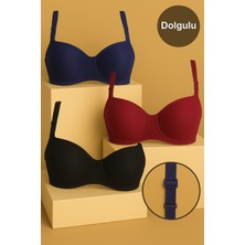3’lü Toparlayıcı Dolgulu Sütyen | Rahat Günlük Kullanım – Balenli & Şık Tasarım