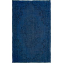 Hali.Net 160x255 cm Mavi Geleneksel Bitkisel Vintage Eskitme Halı | Salon Yatak Odası Halısı | Hav Vermez | UNİQUE-23380