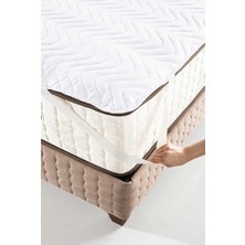 Altın Karma Kapitoneli Sıvı Geçirmez Alez 220X200 cm Çift Kişilik Köşe Lastikli