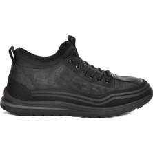 Siyah Lastik Bağcıklı Erkek Sneaker 25K582 M