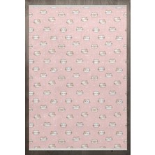 Bespoky 80x300 cm Pembe Yıkanabilir Halı | Mutfak Yolluk Halısı | Leke Tutmayan, Kaymaz | F_CHİLD-1046