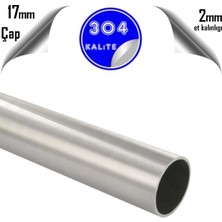 Krom Boru | Paslanmaz Çelik 1 Metre Boyunda | Et Kalınlığı: 2mm | 304 Kalite