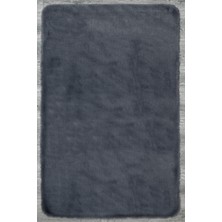 Waylon Düz Antrasit Polyester Dikdörtgen Modern Desenli Akrilik Hav Vermeyen Leke Tutmayan Kolay Temizlenen Yumuşak Makine Salon Yolluk Mutfak Halı