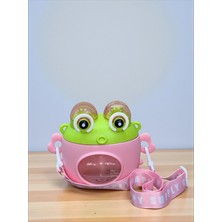 Pembe Renk Kurbağa Şeklinde Eğlenceli Çocuk Matarası – 600 ml