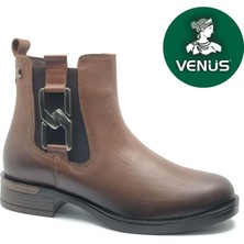 Venüs Apricus Hakiki Deri Düz Kaymaz Taban Ortopedik Kadın Bot