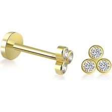 Üç Taşlı Bubble Tragus Piercing