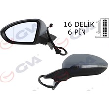 Diş Dikiz Aynasi Sol Golf 13 Elektrikli Isitmali Sinyalli Astarli Asferik 6 Fiş VM-6187EHPAL Gnzrz