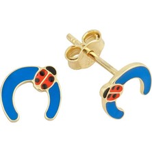 At Nalı Üstünde Uğur Böceği Çocuk Küpesi