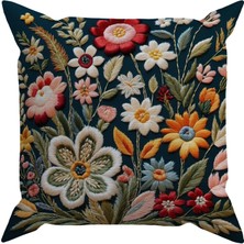 Evdek Embroidery DS16 Dijital Baskılı Kırlent Kılıfı