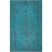 Bespoky 167x268 cm Sarı Turkuaz Geleneksel Bitkisel Halı | Salon Yatak Odası Halısı | UNİQUE-28732