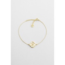 Rosalinda 18 Ayar Sarı Altın Kaplama 19 cm Gümüş Bileklik