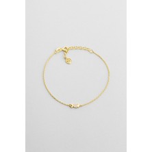 So CHIC Little Fish 18 Ayar Sarı Altın Kaplama 19 Cm Gümüş Bileklik